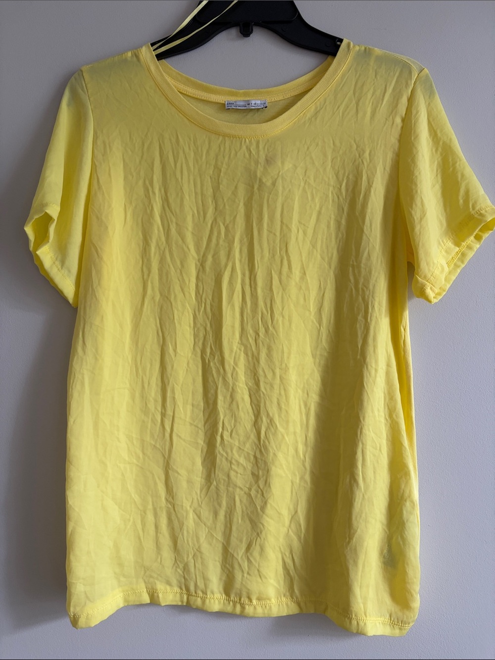 Zara Yellow Crew Neck Short Sleeve Tee